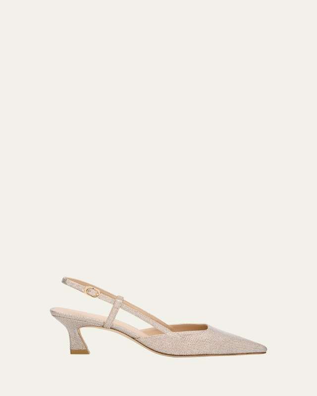 Vinnie Metallic Kitten Slingback Pumps